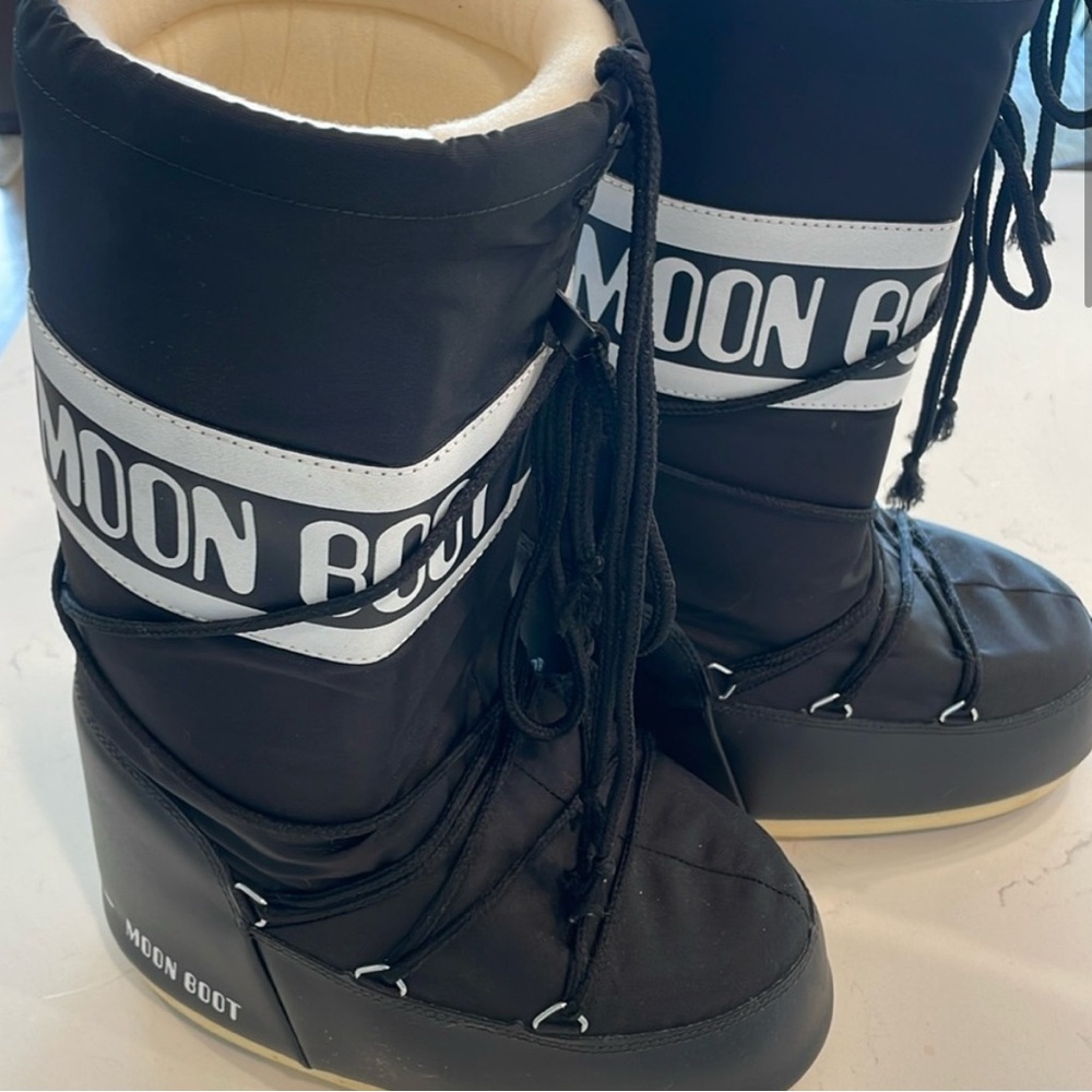 Moon Boot Black and White Winter Boots